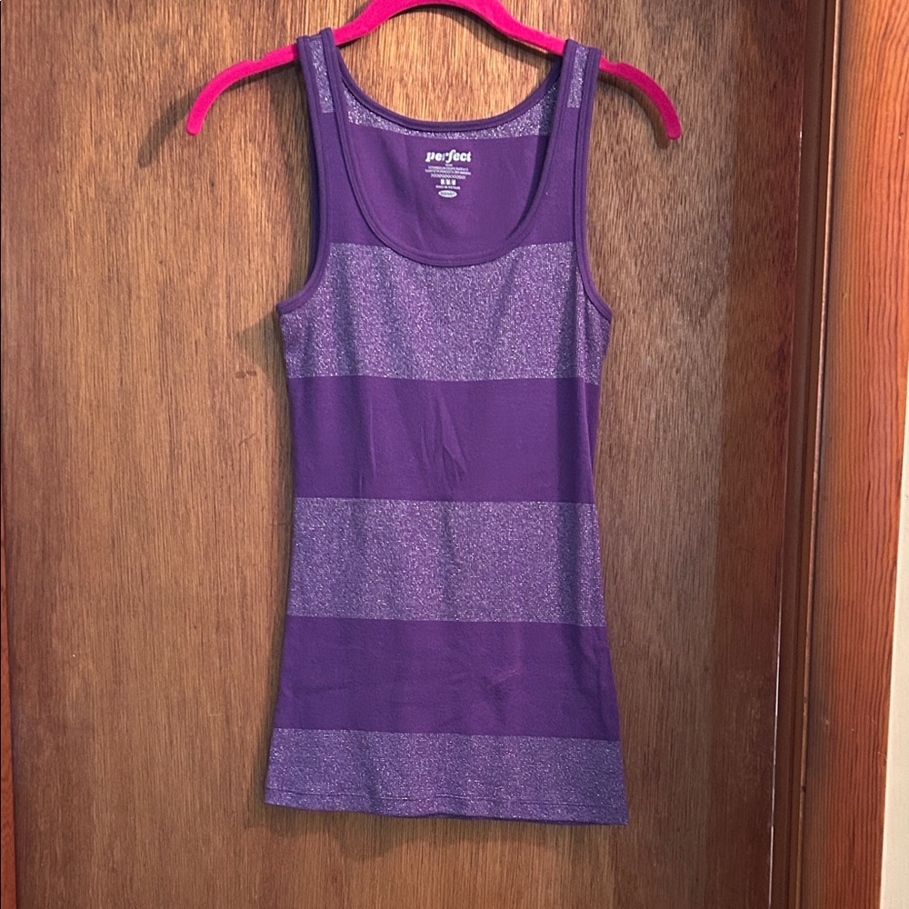 Old Navy Purple Striped Tank Top